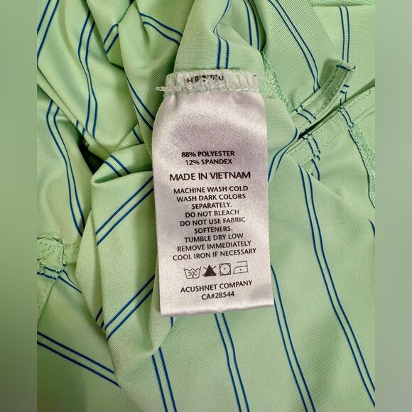 FJ FootJoy Men’s Polo - Size M, Green Blue Striped Golf Sporty Versatile Preppy - Picture 4 of 6
